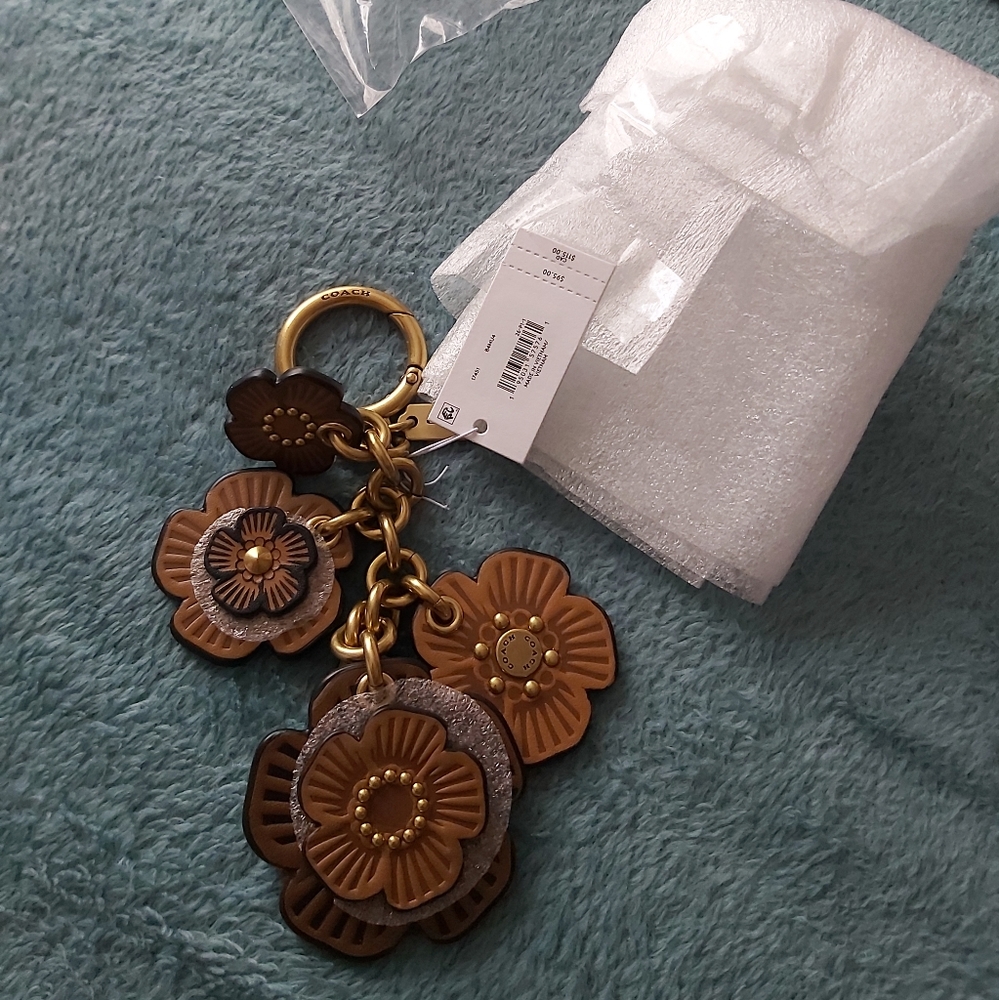 Coach tearose bag charm